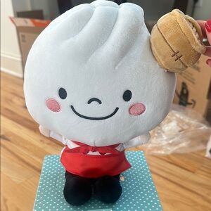 Cute Dumpling Plush Toy with Red Apron
